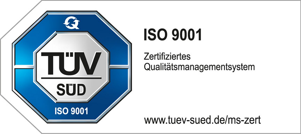 TÜV SÜD ISO 9001 Öffnet PDF Zertifikat TÜV SÜD ISO 9001
